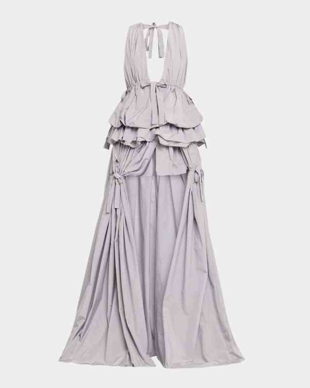 Alexandrina Tiered High-Low Gown